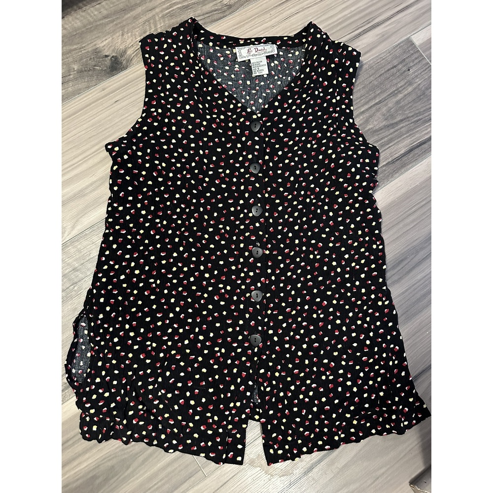 Lee David Ltd Collection Small Sleeveless button down Blouse, vintage Top, S
